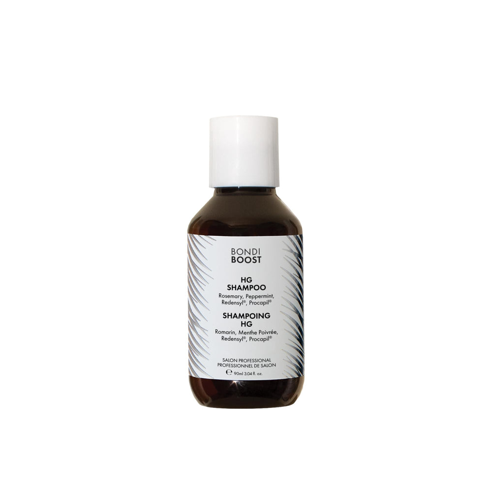 BONDIBOOST HG shampoo front packaging shows clean design and strength benefit