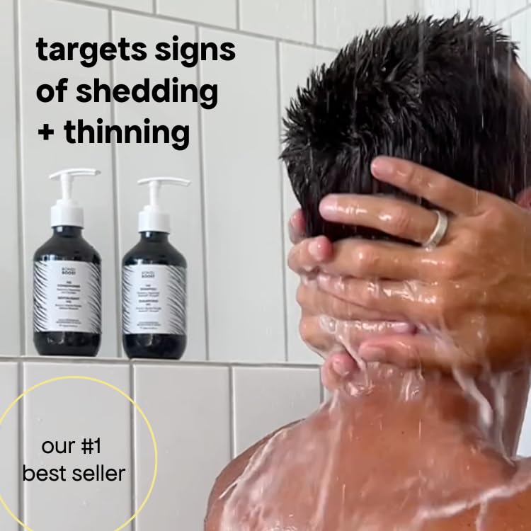BondiBoost HG Shampoo label closeup highlighting vegan and sulfate-free formula