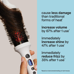 BondiBoost infrared thermal brush hair closeup showing smooth glide