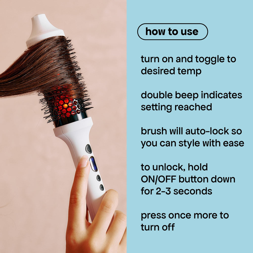 BondiBoost infrared thermal brush temperature settings display