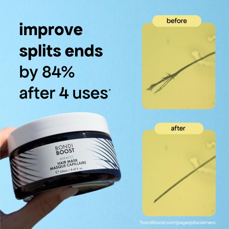 BONDIBOOST Miracle Hair Mask biotinoyl-tripeptide-1 close-up reinforcing hair strength.