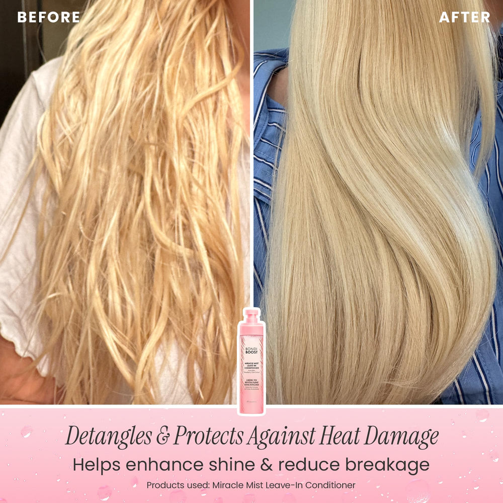 BONDIBOOST detangling demo with comb for easier styling and less breakage