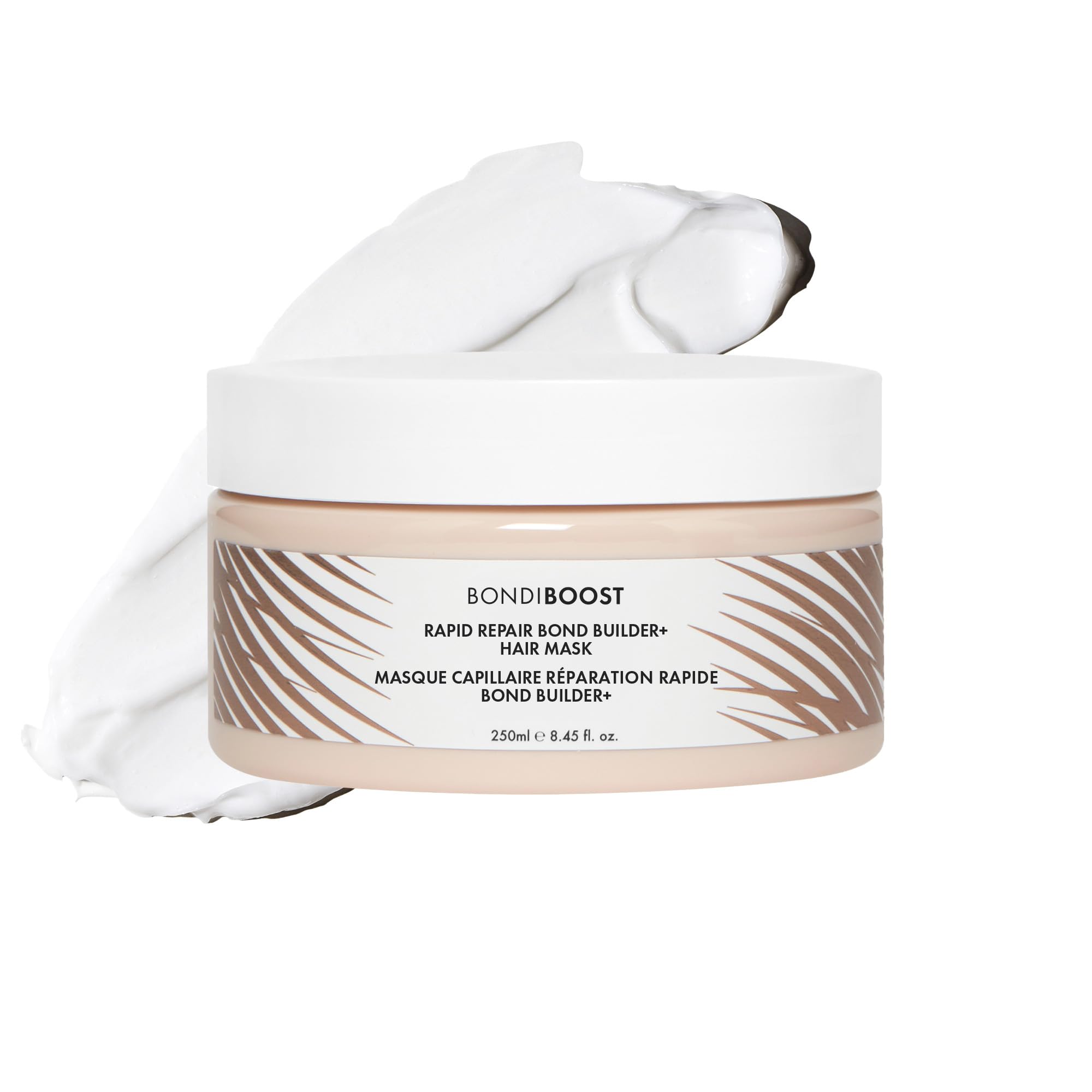 BondiBoost Rapid Repair Bond Builder bottle delivers weightless moisture for damaged hair.