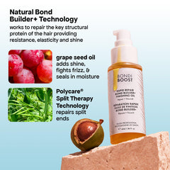 Bondiboost oil being applied to mid-lengths to ends for soft frizz-free result