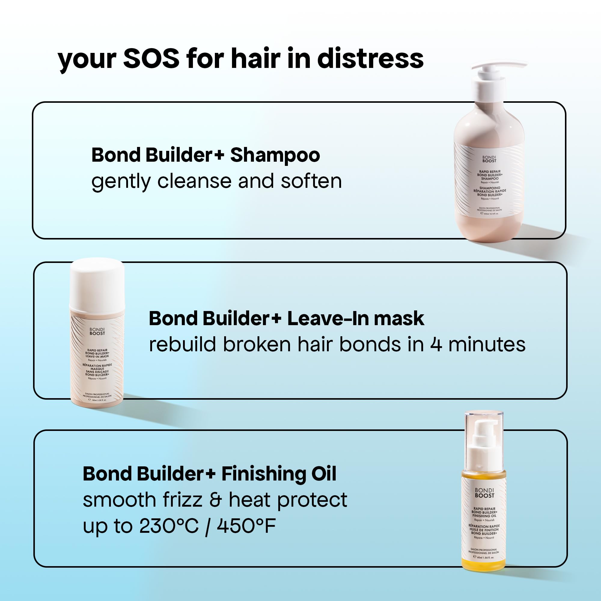 Bondiboost oil on shiny hair reflecting health and radiance