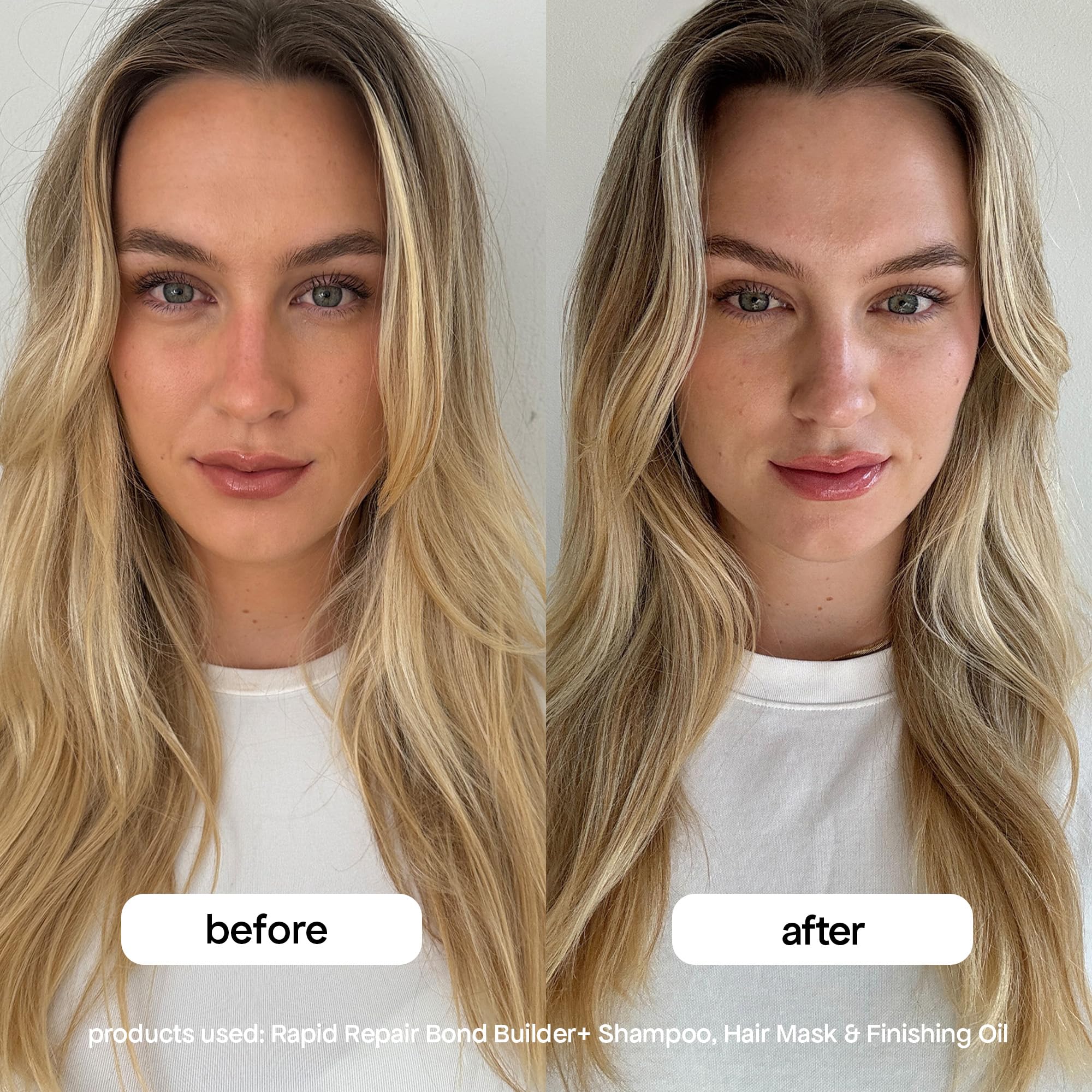Split ends being repaired with Bondiboost bond builder oil