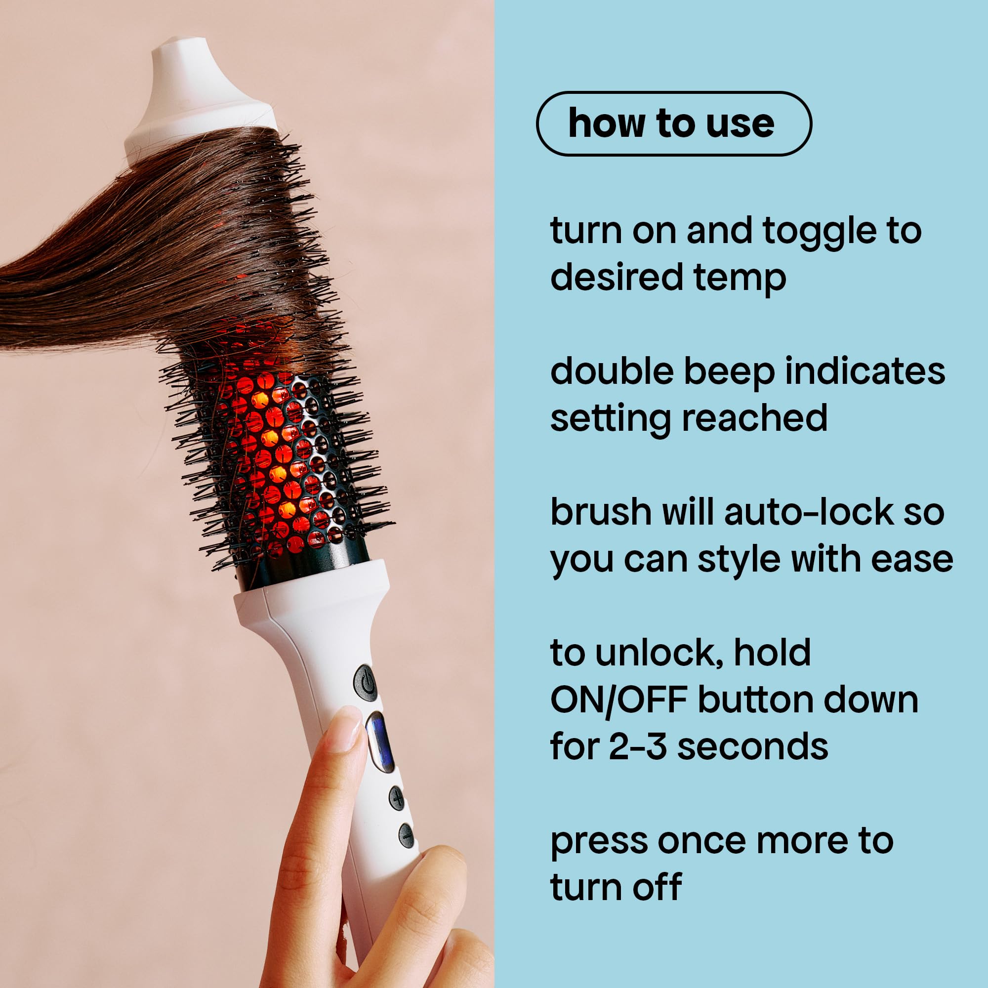 BONDIBOOST held in hand to show scale and ease of use for longer hair