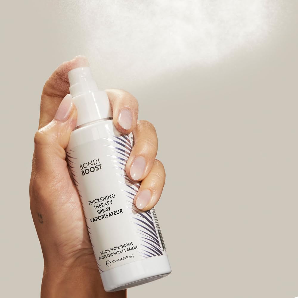 All hair types visual showing volumized results with BONDIBOOST spray.