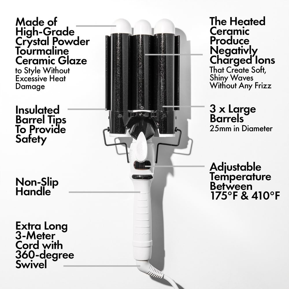 BONDIBOOST Wave Wand ceramic-tourmaline coating delivers frizz-free shine.
