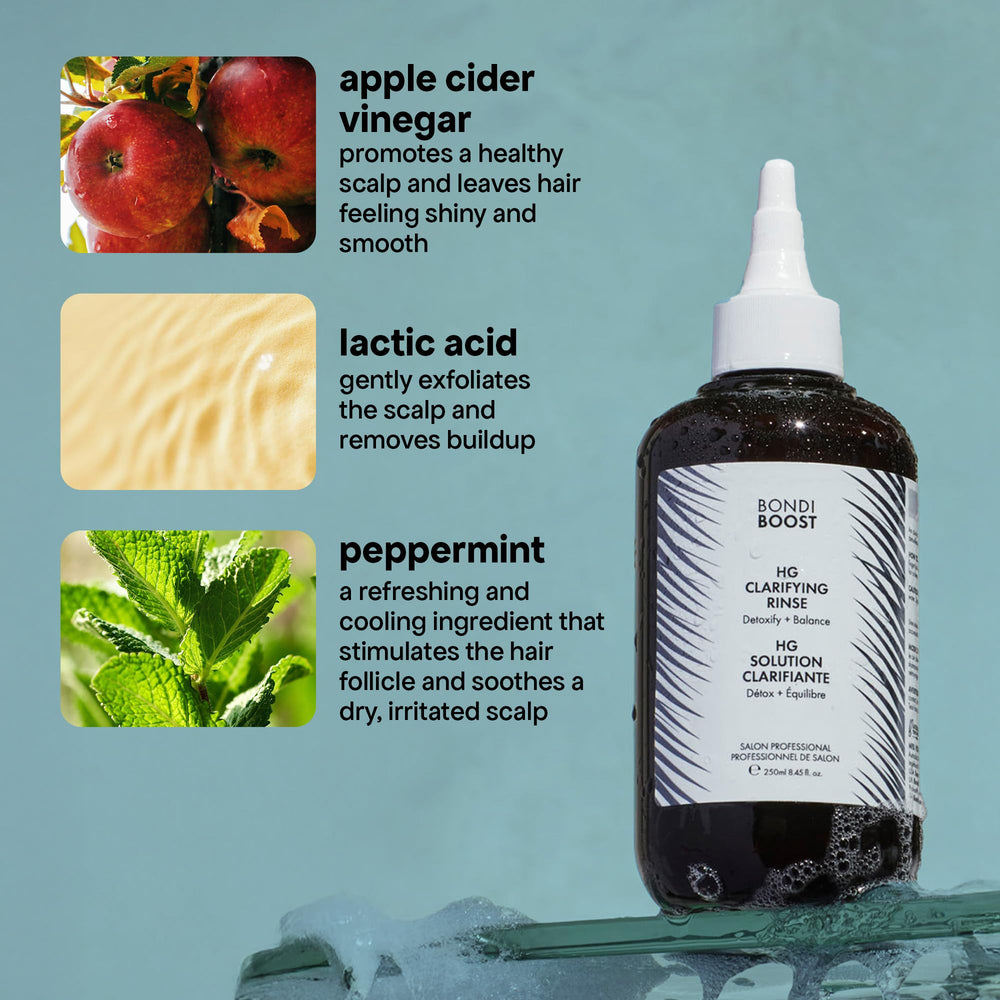 BondiBoost paired with HG Shampoo to show recommended follow-up for stronger hair