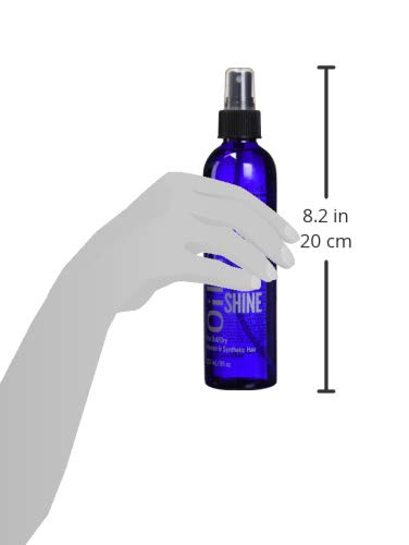 Bonfi Natural Wig Shine Spray 8-ounce bottle packaging for easy touch-ups.