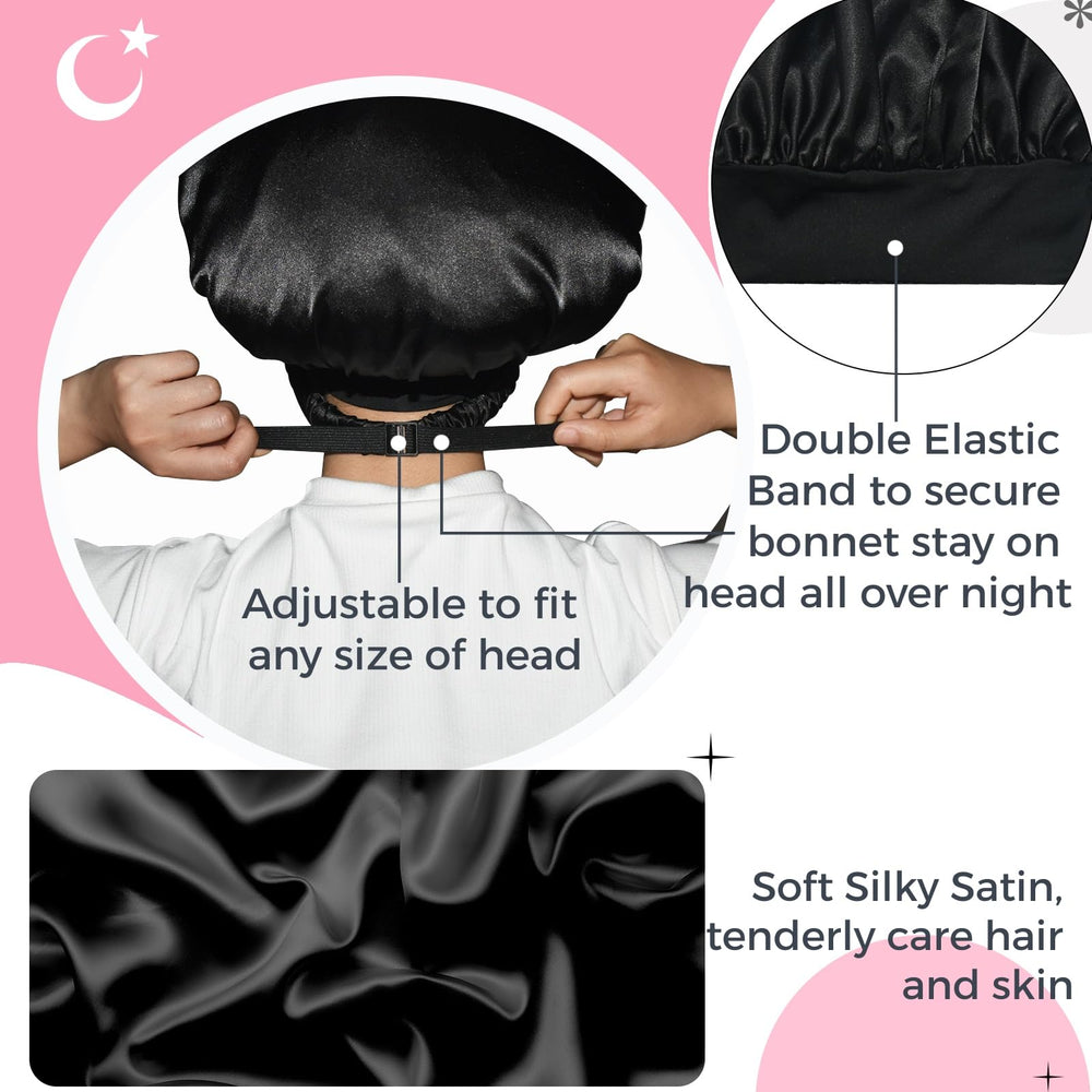 BONNET QUEEN Curly hair sleep cap protects curls and reduces frizz