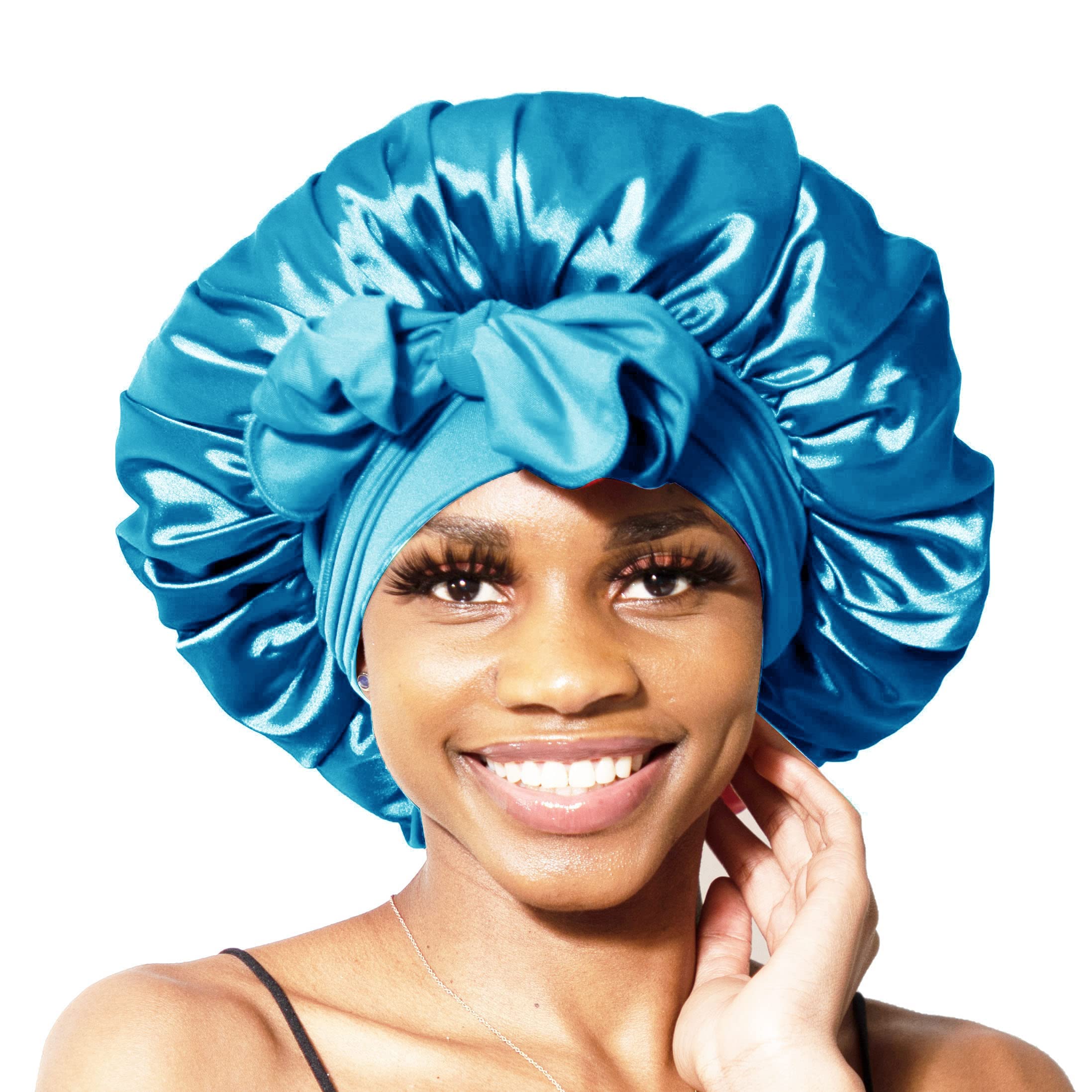BONNET QUEEN multi-use scenarios including lounging, makeup, gym, and travel.
