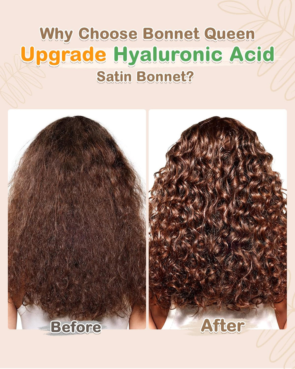 BONNET QUEEN soft-satin-breathable-sleep-bonnet on model emphasizes smooth hair overnight.