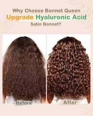 BONNET QUEEN soft-satin-breathable-sleep-bonnet on model emphasizes smooth hair overnight.