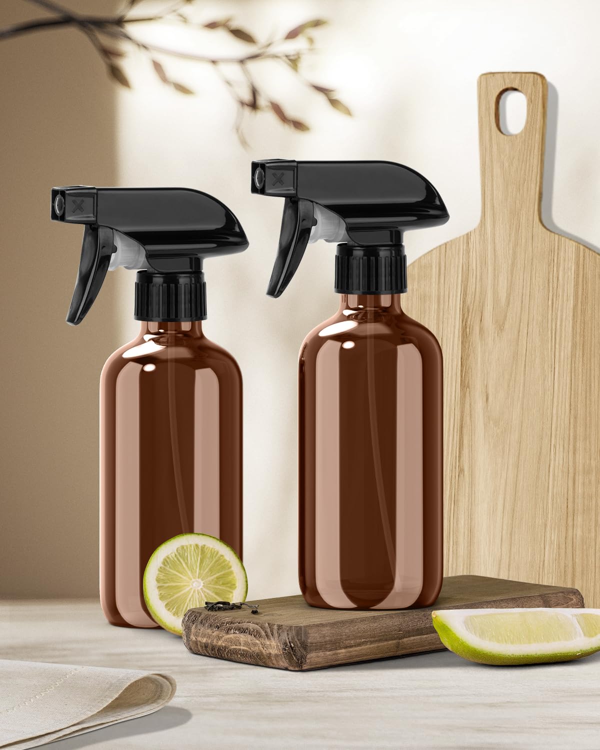 Bontip amber bottle for plant watering and facial hydration mists.