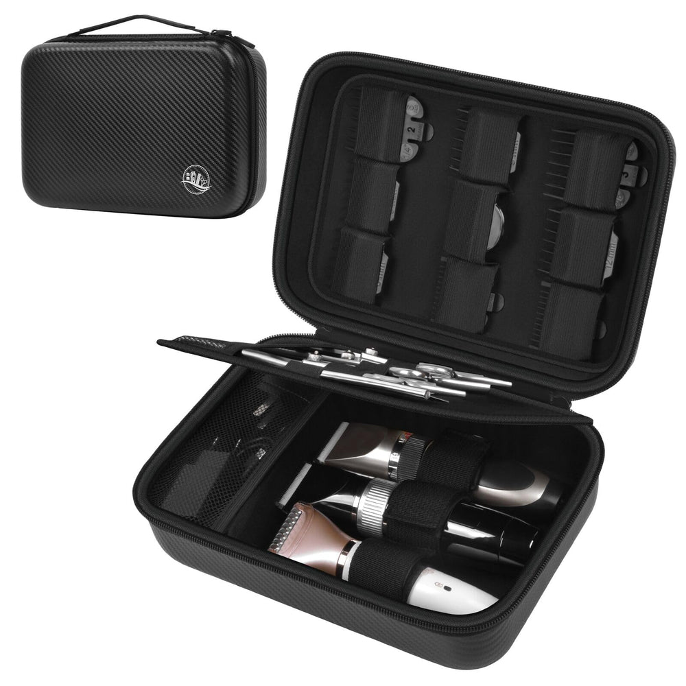 Boobowl barber bag front view ideal for travel organization of clippers.