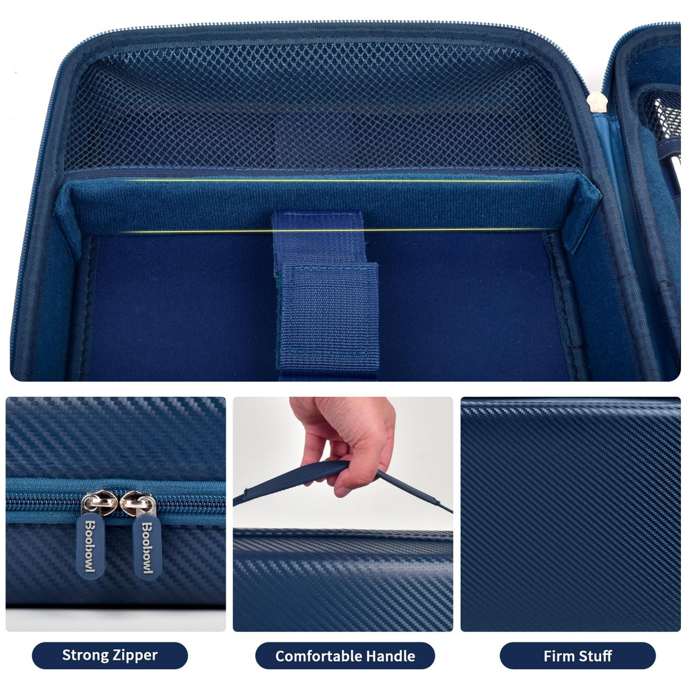 Boobowl soft interior lining cushions delicate grooming tools during transport.