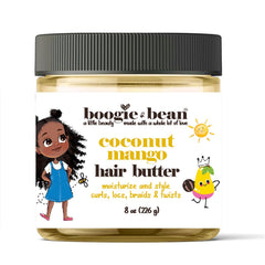 Boogie and Bean Hair Styling Creme bottle front showing nourishing formula for curly kids