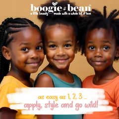 Boogie and Bean Kids Hair Oil on scalp during application for nourished, manageable curls