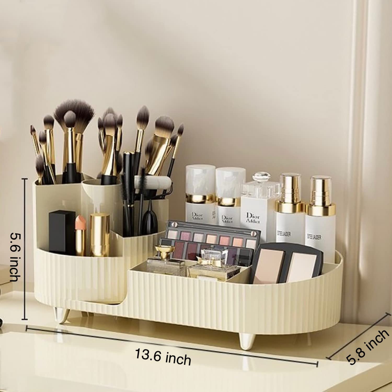 Booklov makeup brushes storage rotation highlights tidy brush area.
