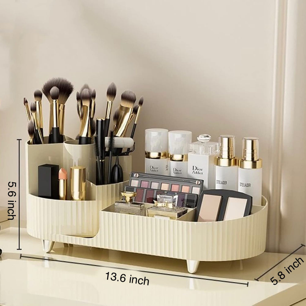 Booklov makeup brushes storage rotation highlights tidy brush area.