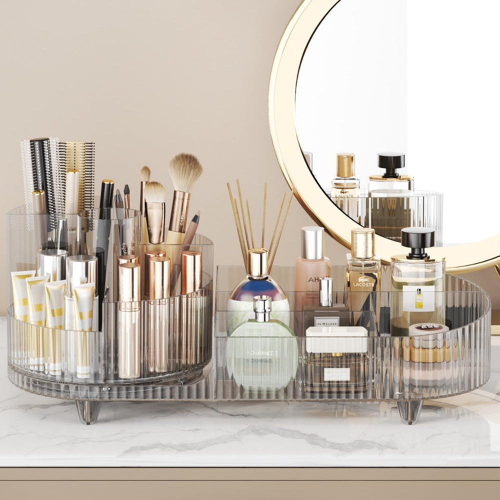 Booklov rotating makeup organizer 360 degree base spins smoothly and quietly for effortless use