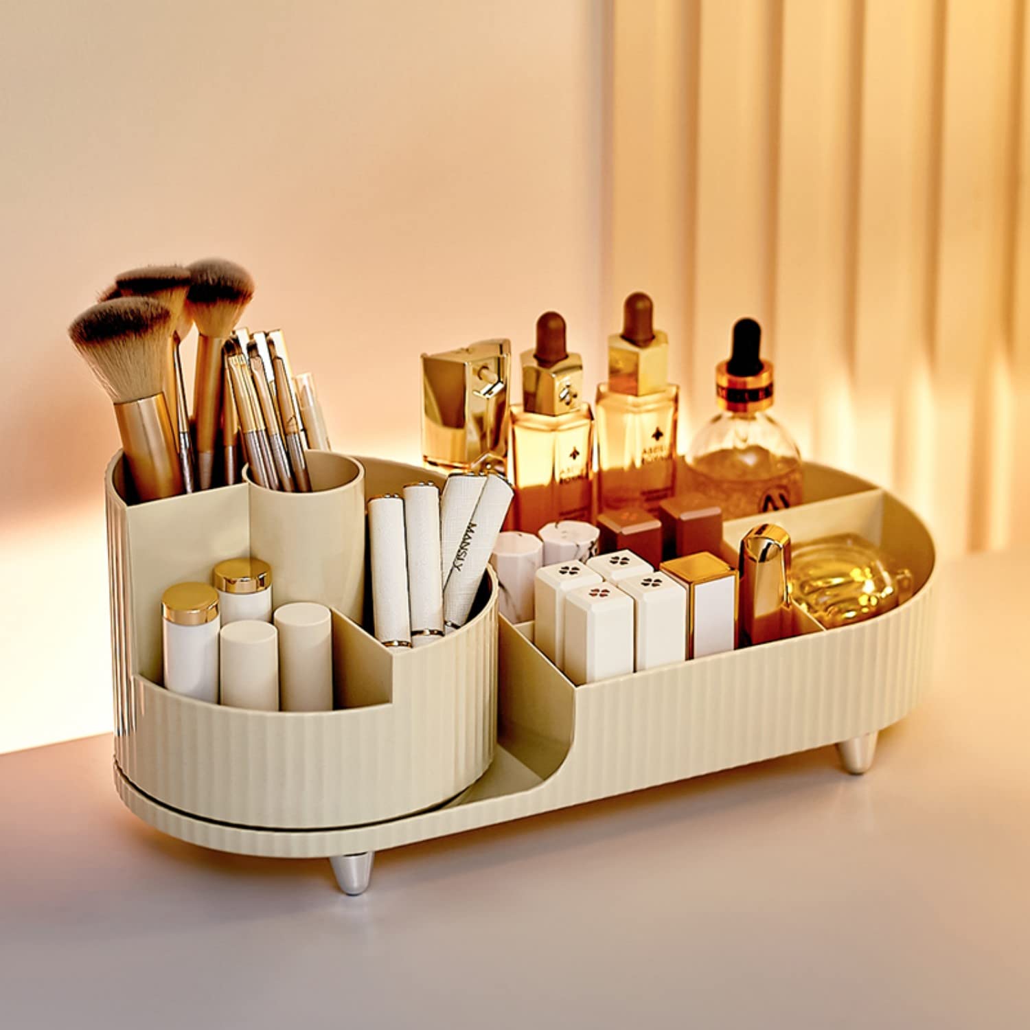 Booklov skincare shelves ivory holds eight skincare items neatly.