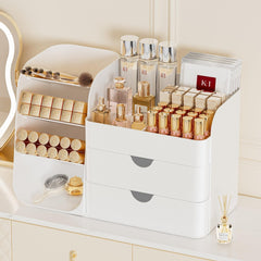 Booklov spacious cosmetic display case showcases favorites while reducing vanity clutter