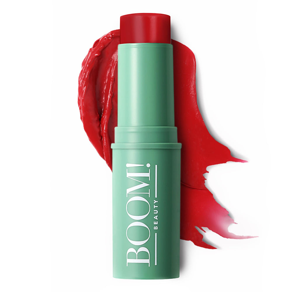 BOOM! by Cindy Joseph Boom Stick Parisian Red packaging for on-the-go color.