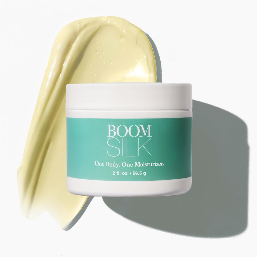 Boomsilk bee pollen detail indicates nutrient-rich support for skin.