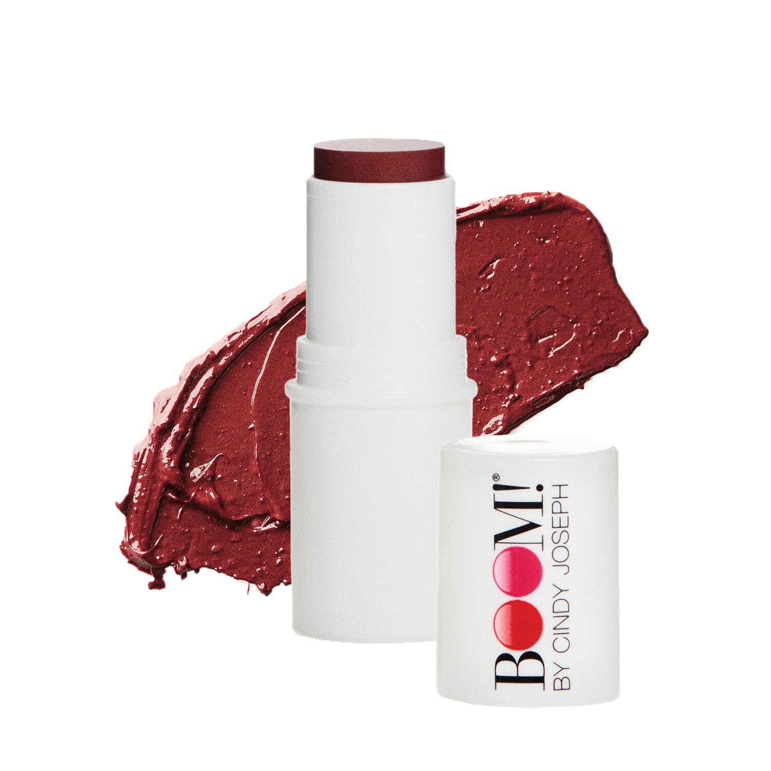 BOOM! Boomstick Color Berry swatch shows dewy, long-wearing tint.