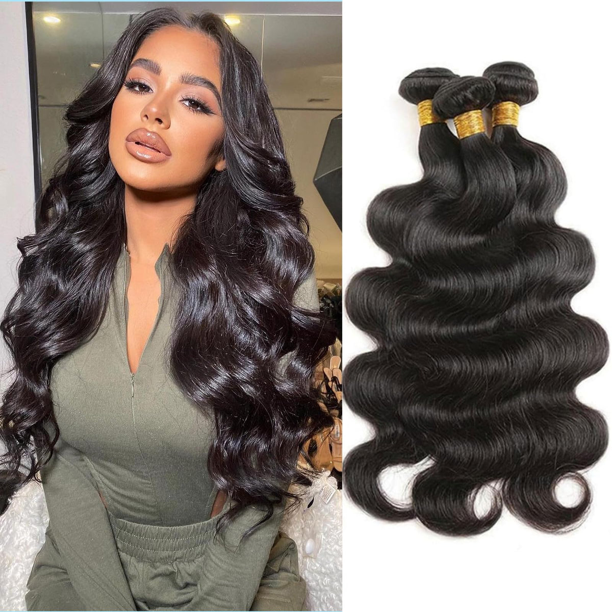 Boopwine Body Wave Bundles 12-inch packaging shows premium hair for natural blends.