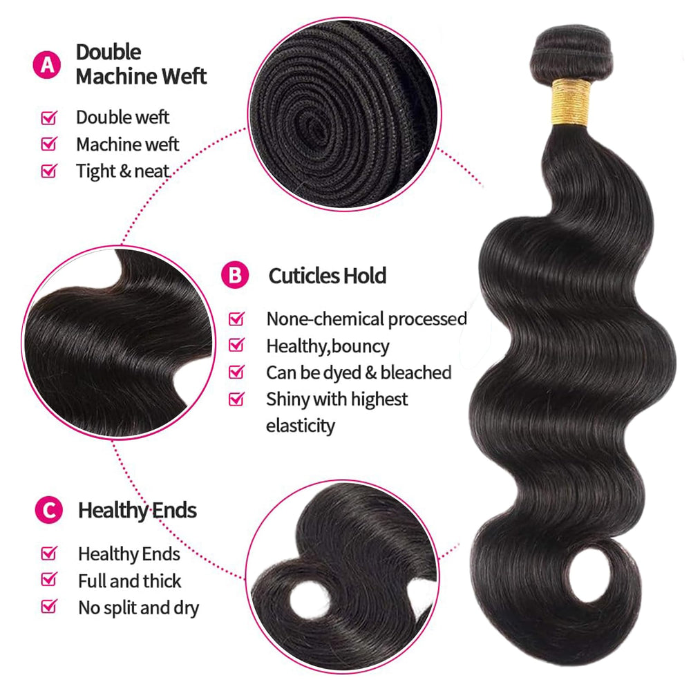 Boopwine Body Wave Bundles 16-inch length display demonstrates versatile styling options.
