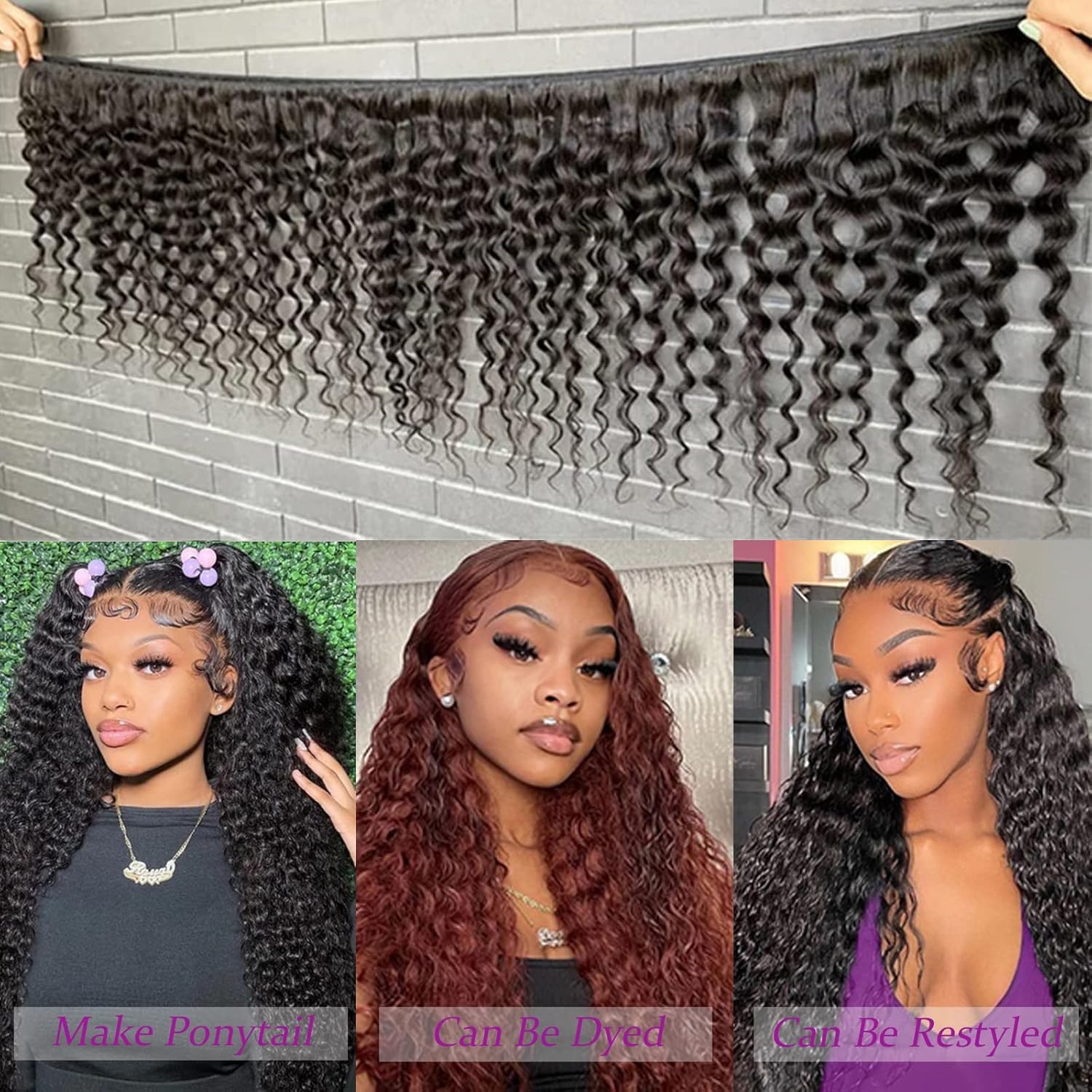 Boopwine brazilian virgin hair double-weft detail demonstrates sturdiness for lasting style.