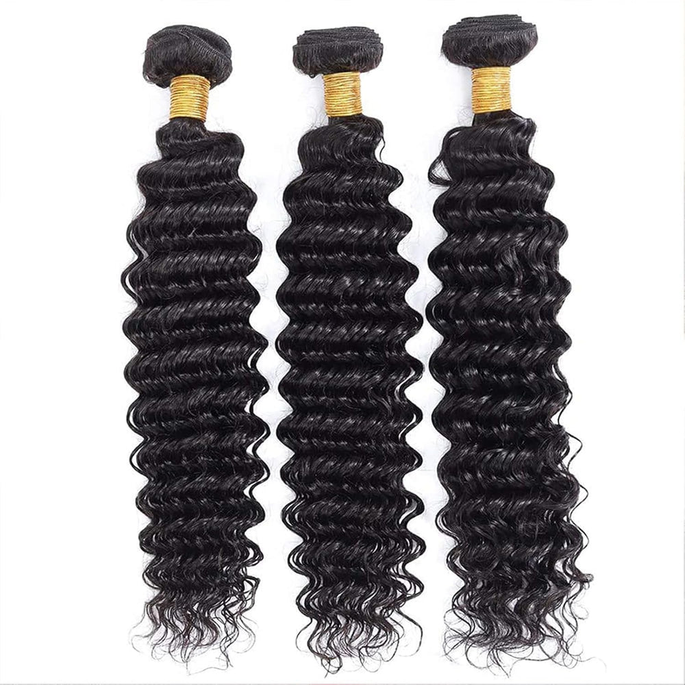 Boopwine deep wave bundle 16inch closeup shows shine and fullness for daily wear.