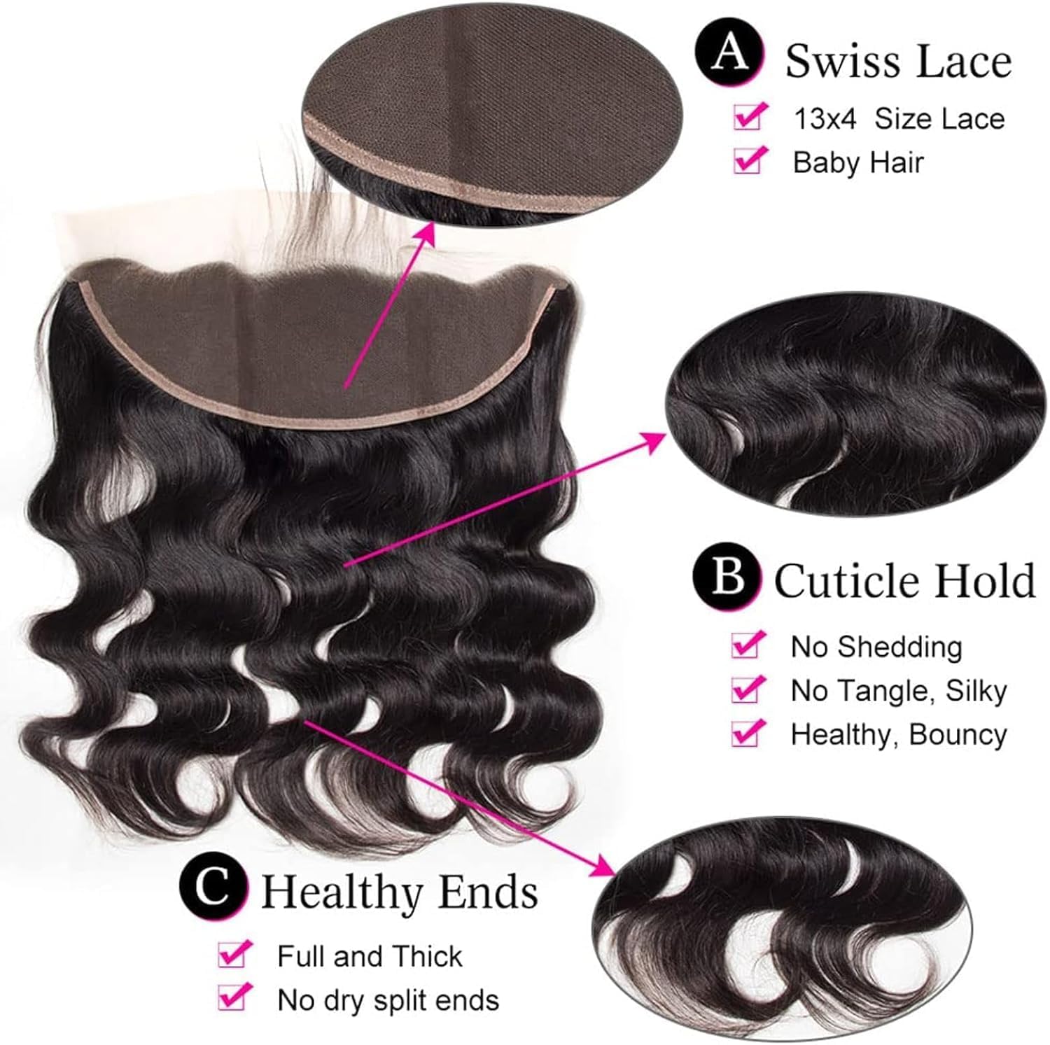 Boopwine lace-frontal parting area showcases large free-part suitable for middle or side parts.