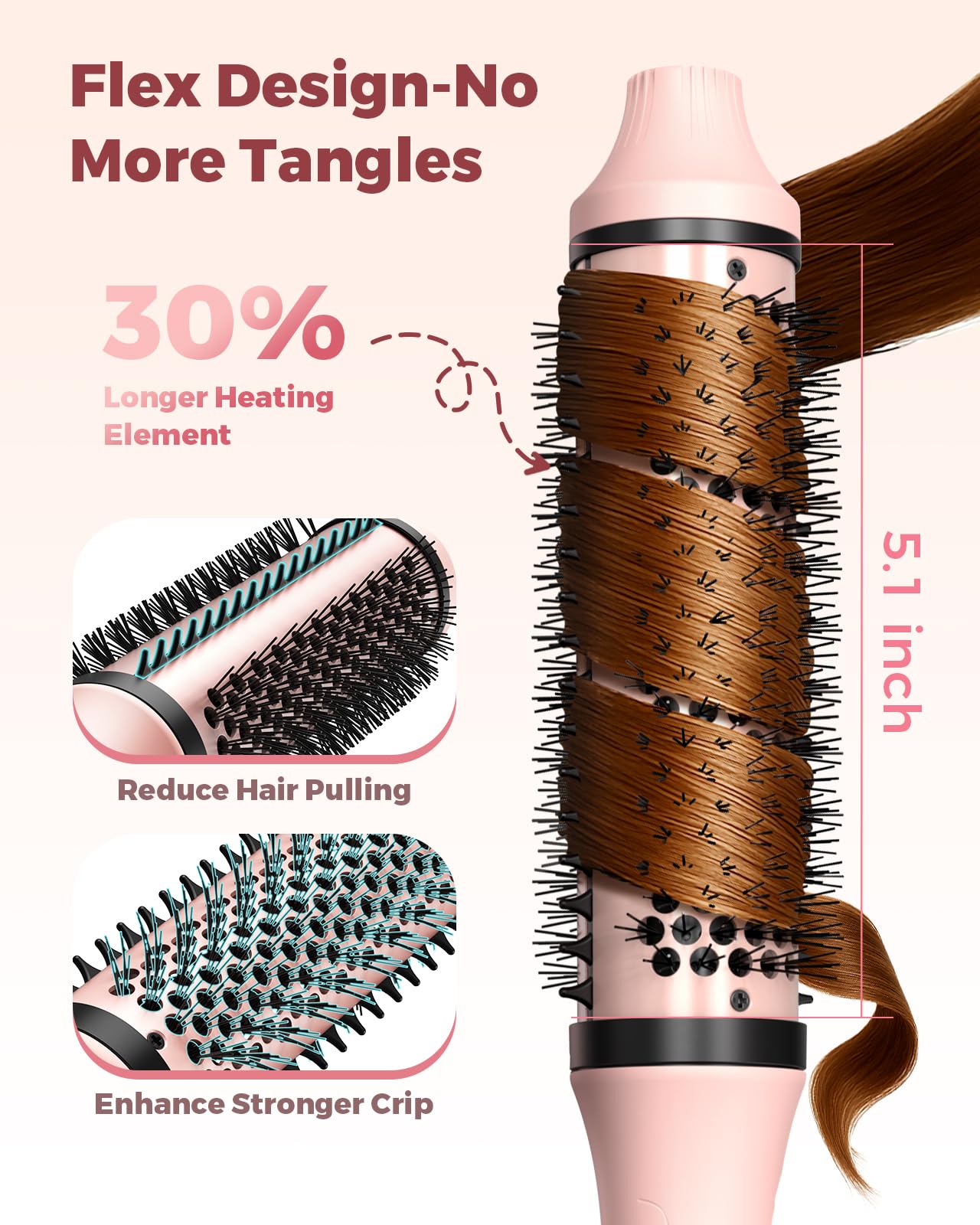 Bopcal Dual Voltage Thermal Brush compact travel design fits in bags.