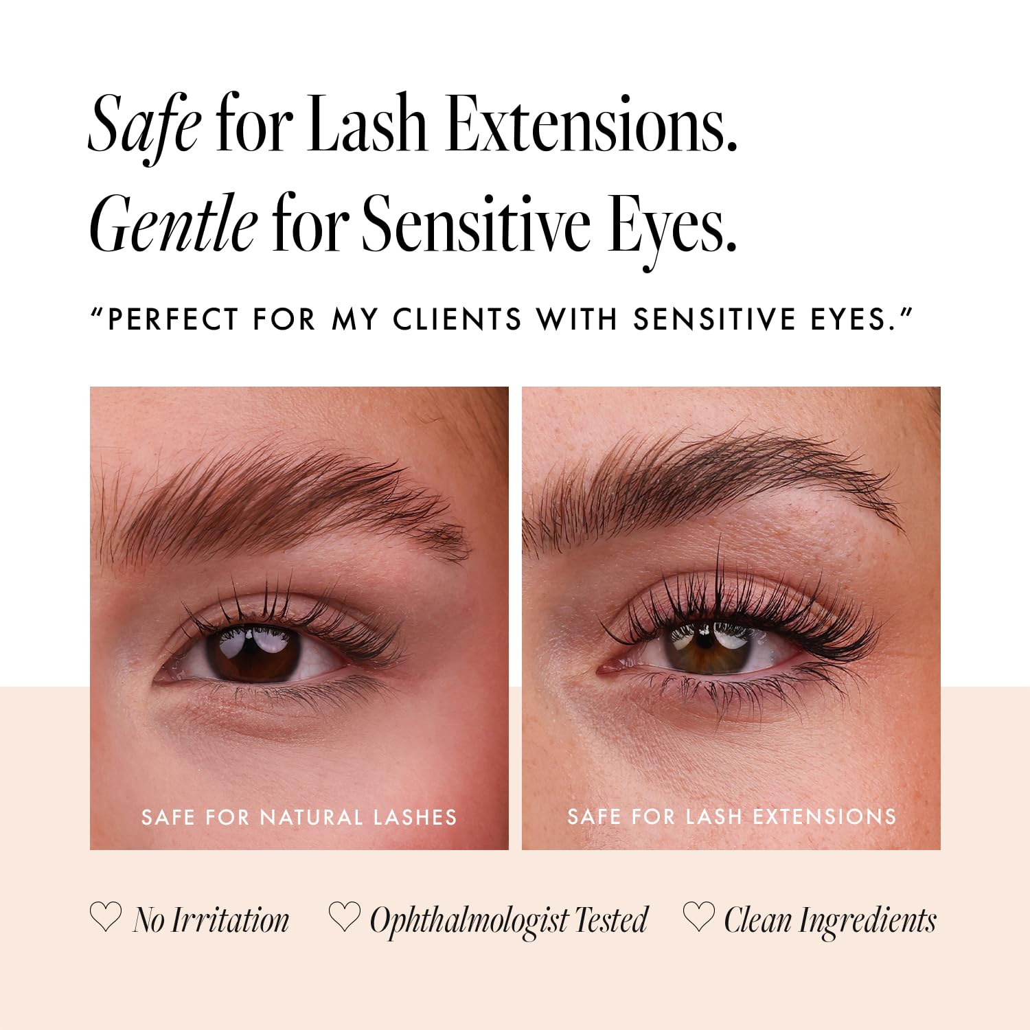 Borboleta Lash Serum before-and-after example indicating fuller-looking lashes
