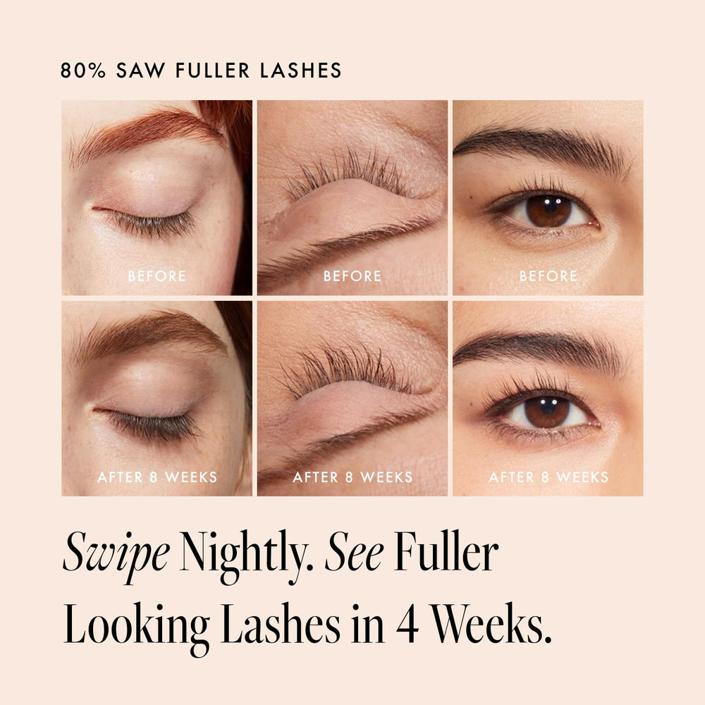 Borboleta Lash Serum bottle closeup showing precise brush for daily use