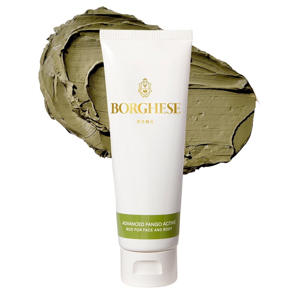 Borghese Advanced Fango Active Mud Mask tube front, premium spa packaging for at-home treatment