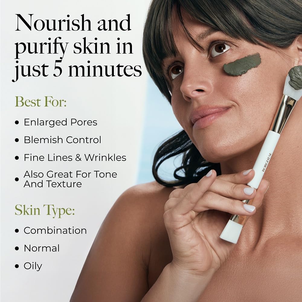 Borghese Mud Mask promotes clearer pores through deep cleansing and oil balance.