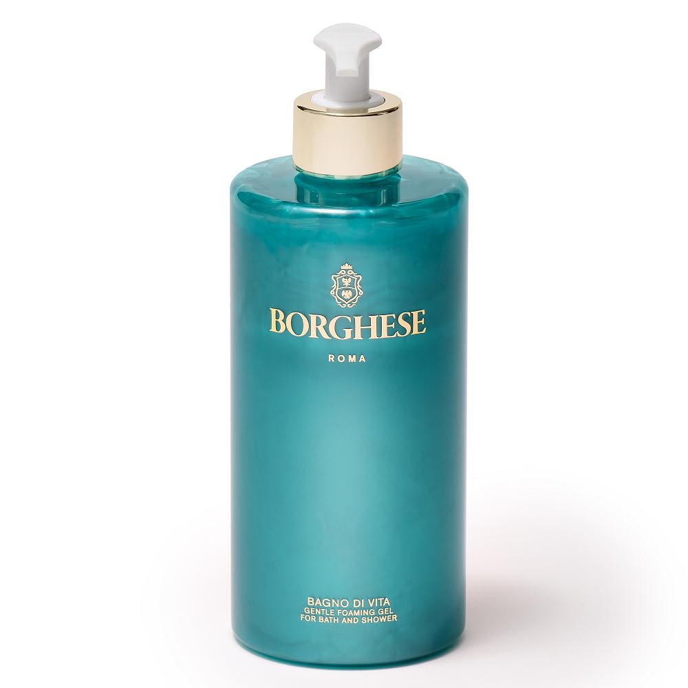 Borghese Bagno di Vita bottle pour shows hydrating foaming gel for all skin types.