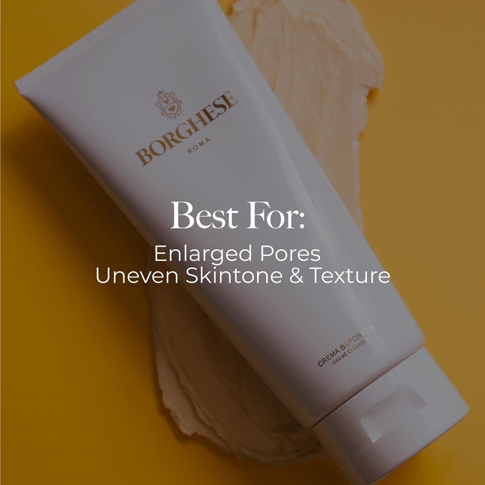 Borghese Crema Saponetta hyaluronic-acid droplets boost moisture during cleansing.
