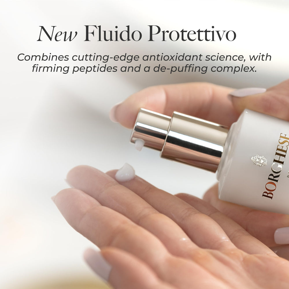 Borghese Fluido Protettivo Eye Lift brightening effect suggesting a visibly awake look