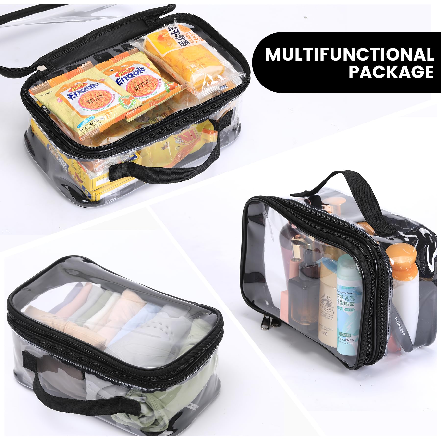 BORMELUN black-handled travel bag closed view shows portable, reusable design.