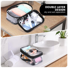 BORMELUN clear makeup pouch inside view reveals organized cosmetics at a glance.