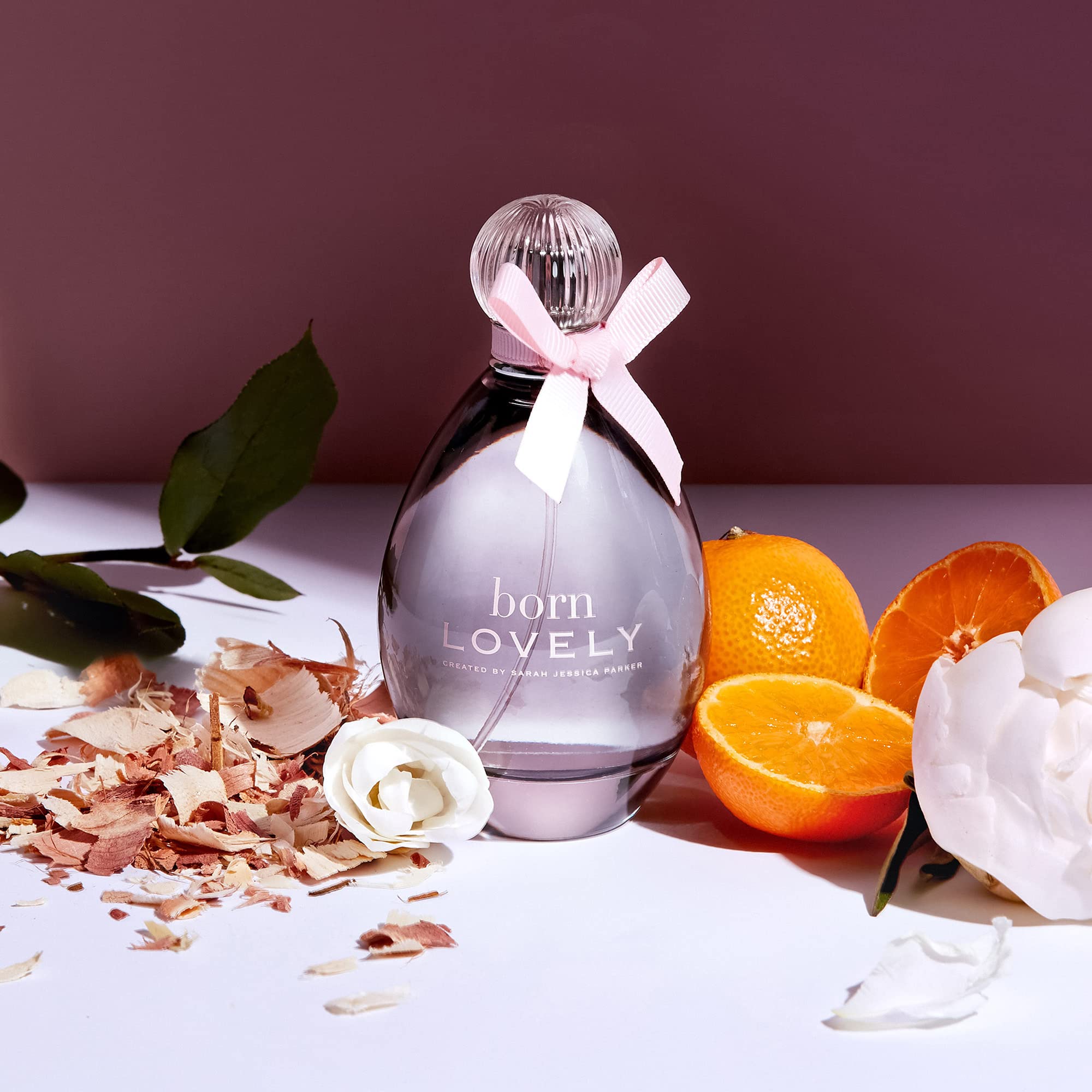 Born Lovely by SJP bottle on vanity adds premium fragrance display