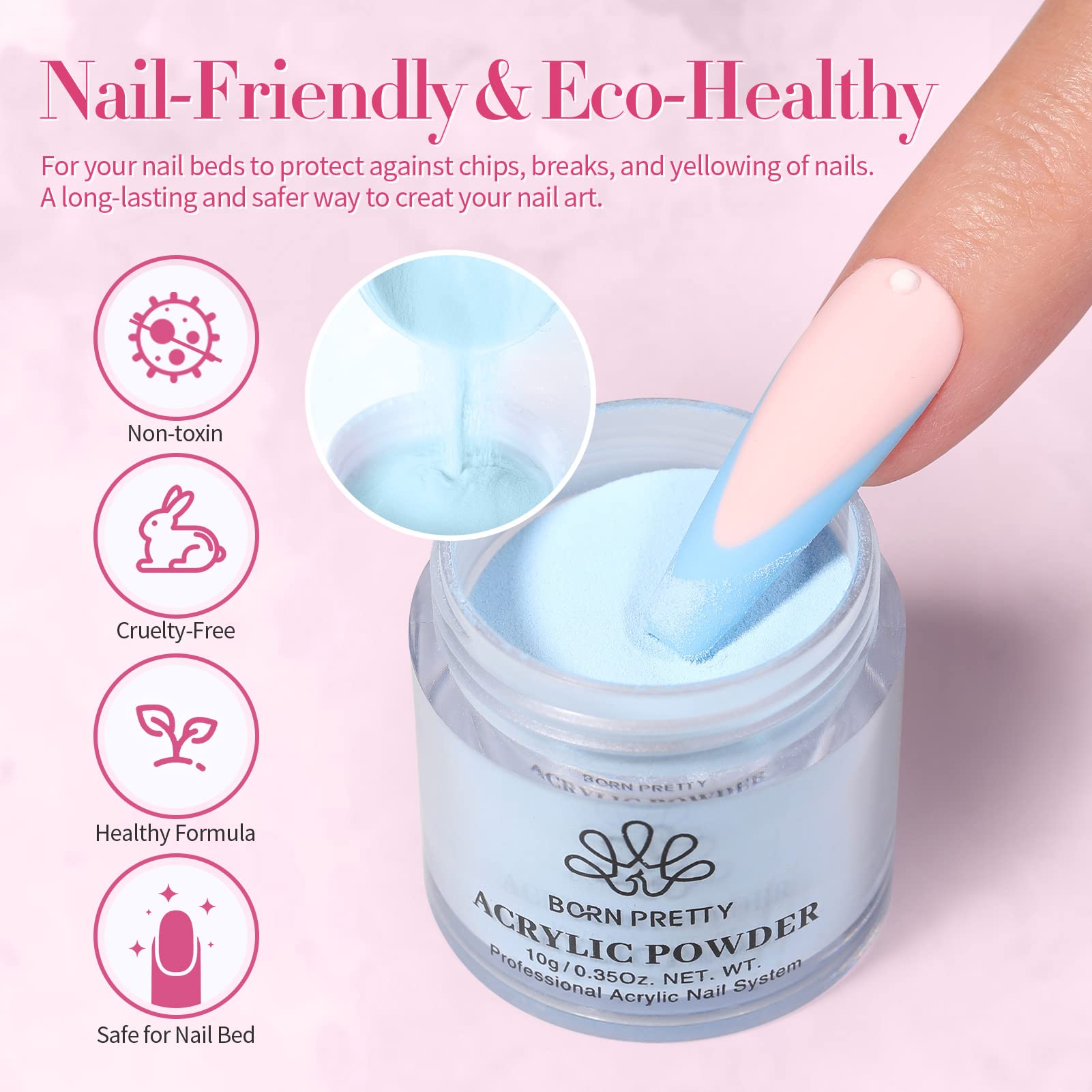 Born Pretty 24-color set with solid and glitter shades for nails
