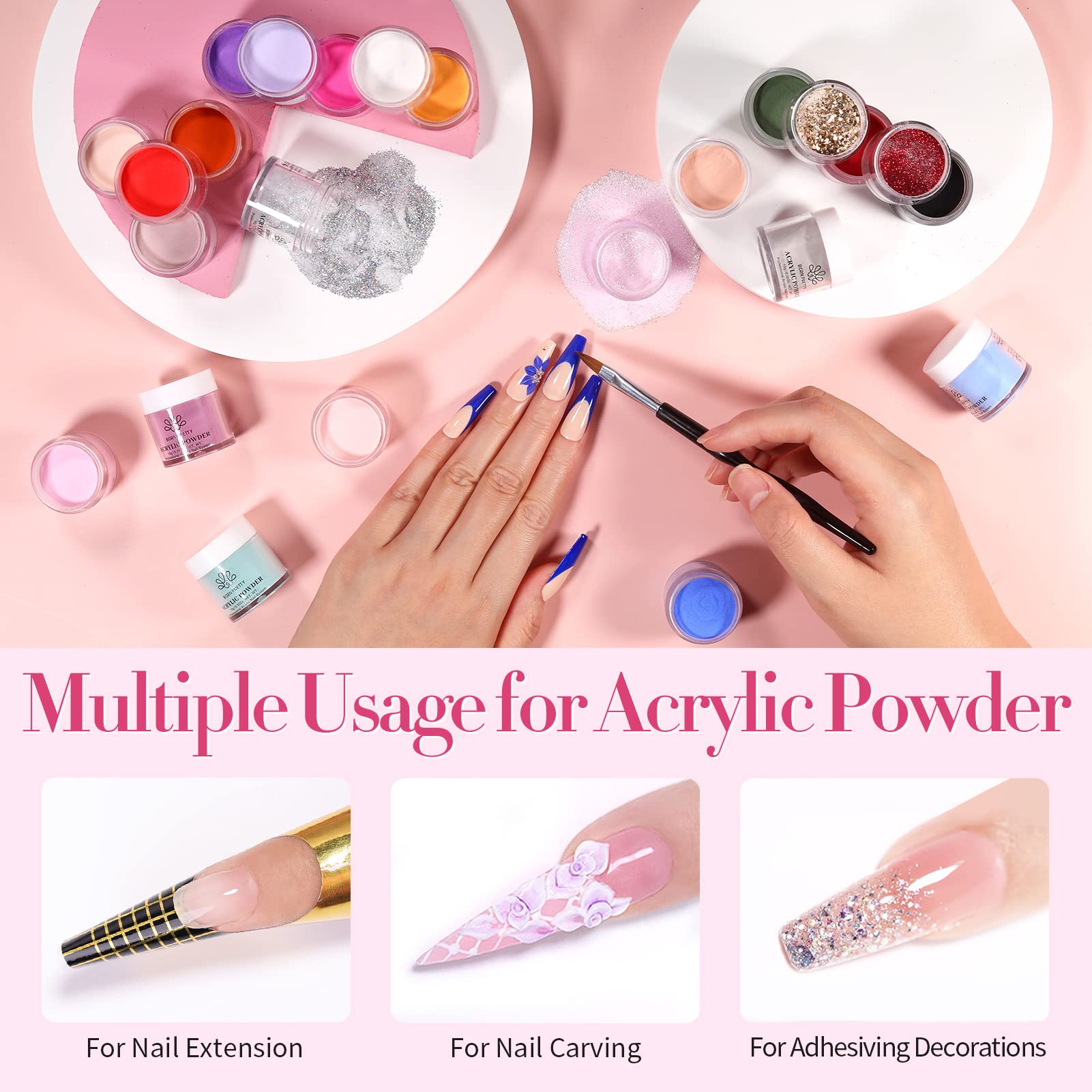Born Pretty fall-winter acrylic powders that require no lamp for quick application